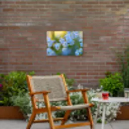 Bloemetjes - Blauw - Vergeet mij nietjes Tuinposter op houten frame 2 cm dik klein -sfeer3