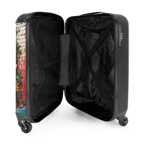 Waterval in graffiti stijl NBS - Handbagage koffer - Unisex middel -binnenkant