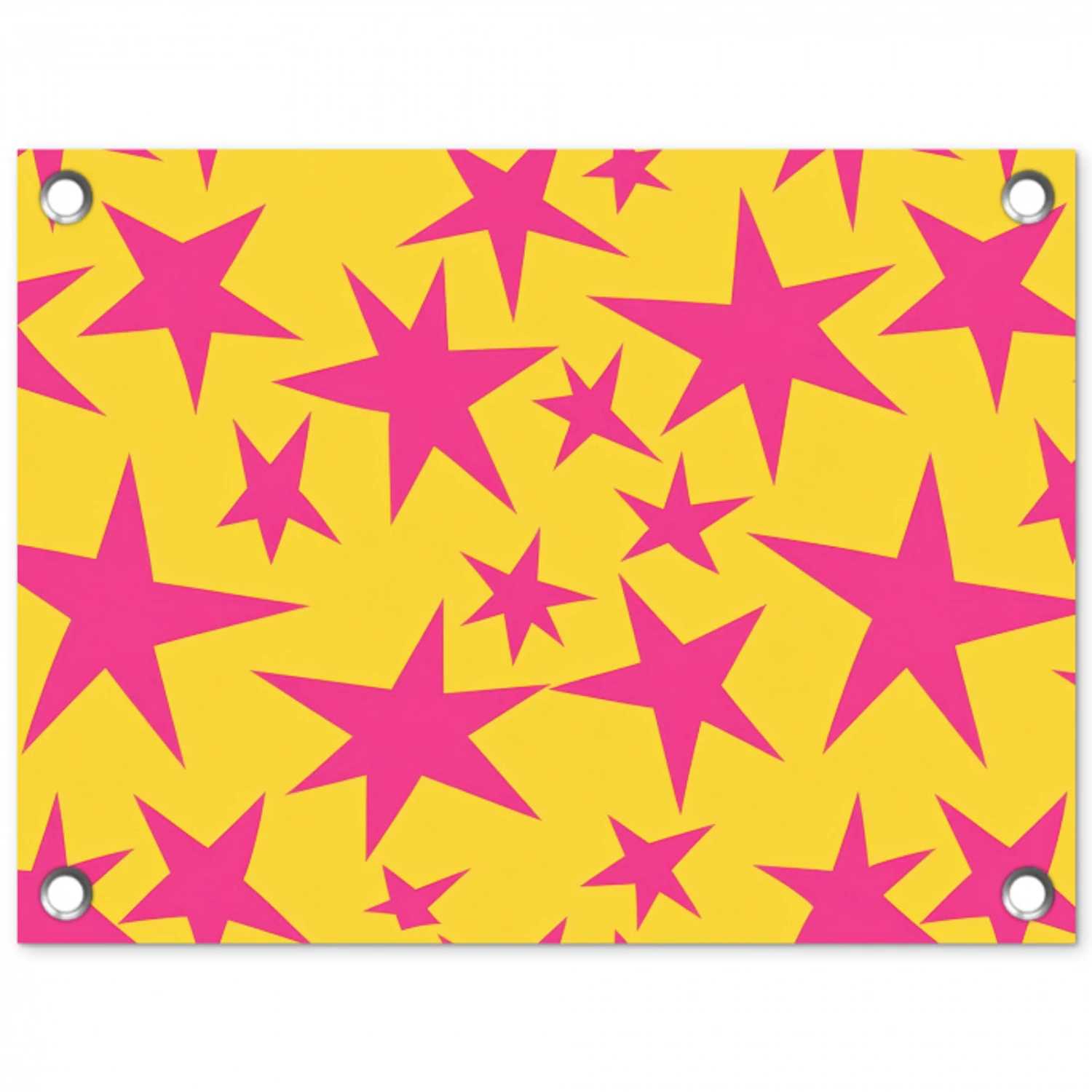 Sterren - Patroon - Roze - Geel tuinposter los doek klein 239 -3d