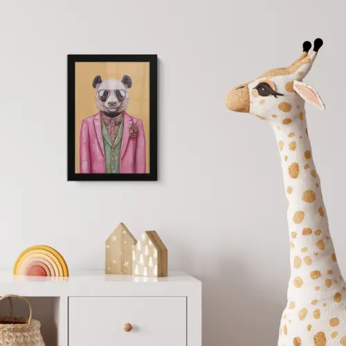 Panda - Pak - Zonnebril - Blauw fotolijst zwart zonder passe partout klein -usfeer4_kinderkamer