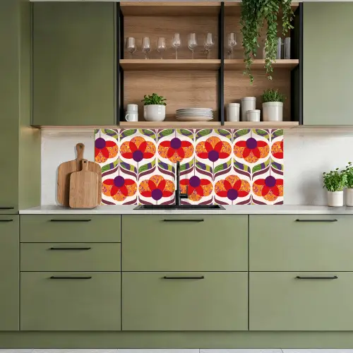 Retro - Flower Power - Vintage - Kleuren keuken achterwand 2 middel 871 -sfeer3