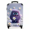 paars monster met madeliefjes NBS - Handbagage koffer - Kinderen Unisex middel -productfoto_recht