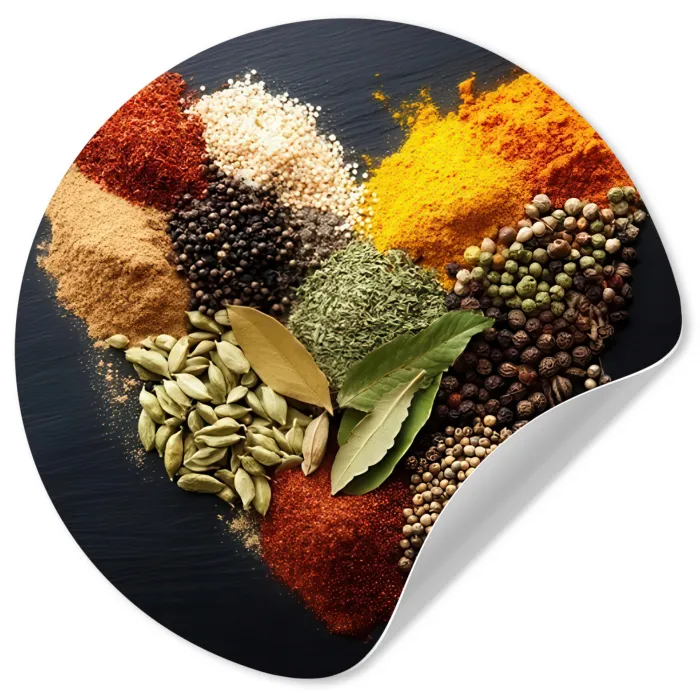 Specerijen - Mix - Hartvorm - Zwart Wandcirkel behangsticker klein -3d