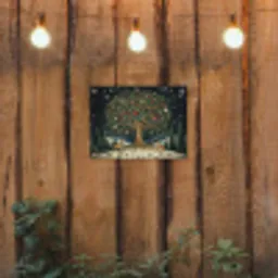 Feestboom - Winterhemel - Kleurrijk tuinposter los doek klein -sfeer1