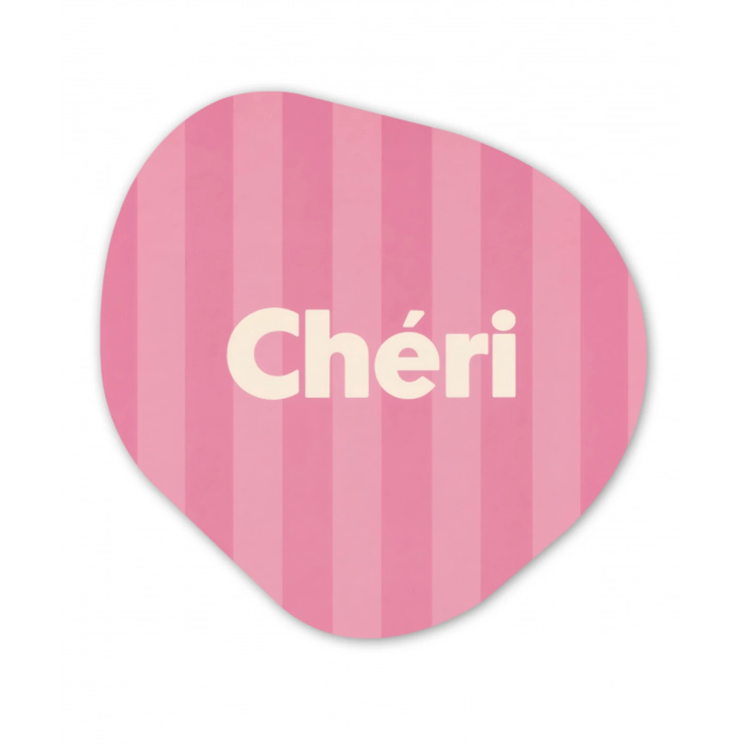 Gestreept - Roze - Chéri Wandcirkel Organisch Plexiglas middel -3d