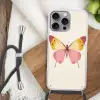 Vlinder - Illustratie - Roze Hoesje iPhone 16 Pro Max met koord klein -sfeer4
