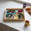 Huizen - Mozaïek - Sinaasappelbomen - Zee Dienblad Rechthoek middel -sfeer2
