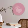 Frambozen - Steel - Getekend - Roze Akoestische PET Vilt - Rond klein -sfeer3