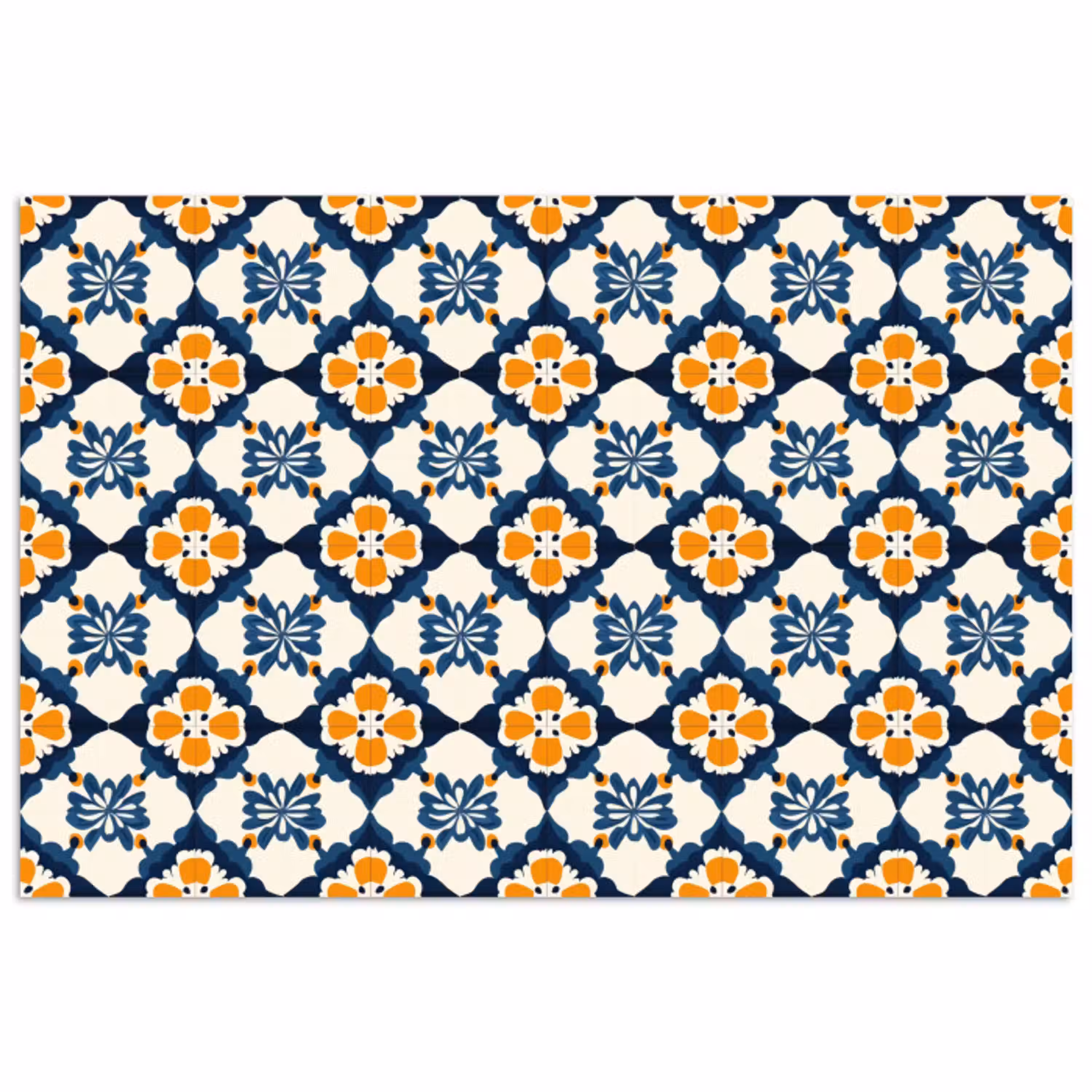 Klassiek - Geometrisch - Blauw poster papier klein 62 -3d
