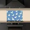 Vogels - Wit - Patroon keuken achterwand spatscherm klein -sfeer1