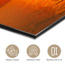 Zonsondergang - Zee - Lucht - Oranje - Horizon - Water aluminium wit klein -closeup_FR