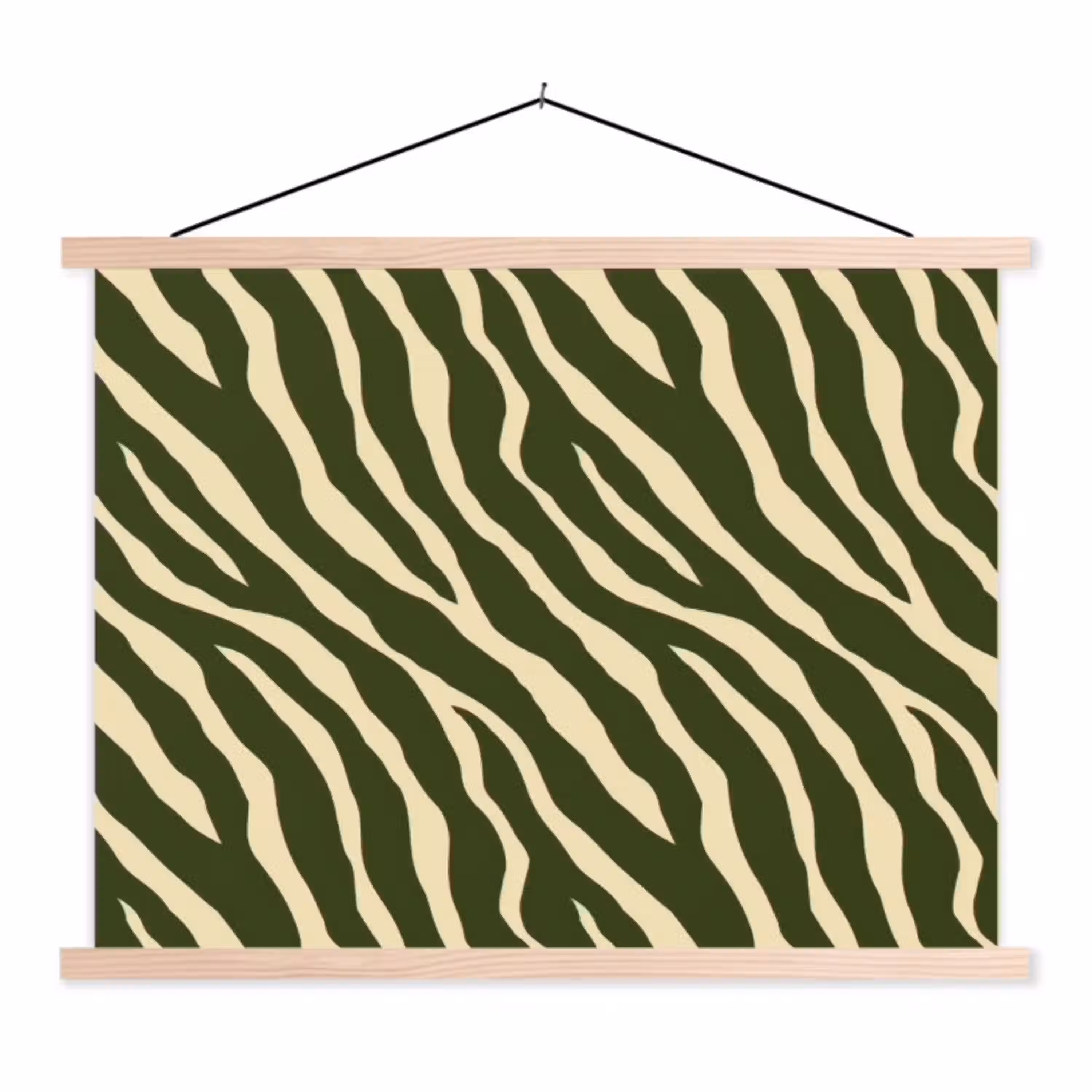 Zebra - Patroon - Groen textielposter latten blank klein 122 -3d