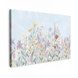Weidebloemen - Illustratie - Kleurrijk canvas 2cm klein -z3d
