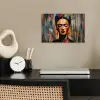 Portret - Vrouw - Bloemen poster papier klein -sfeer1