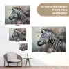 Zebra - Wilde dieren - Vlinder - Bloemen tuinposter los doek klein -Xsfeer9_DE
