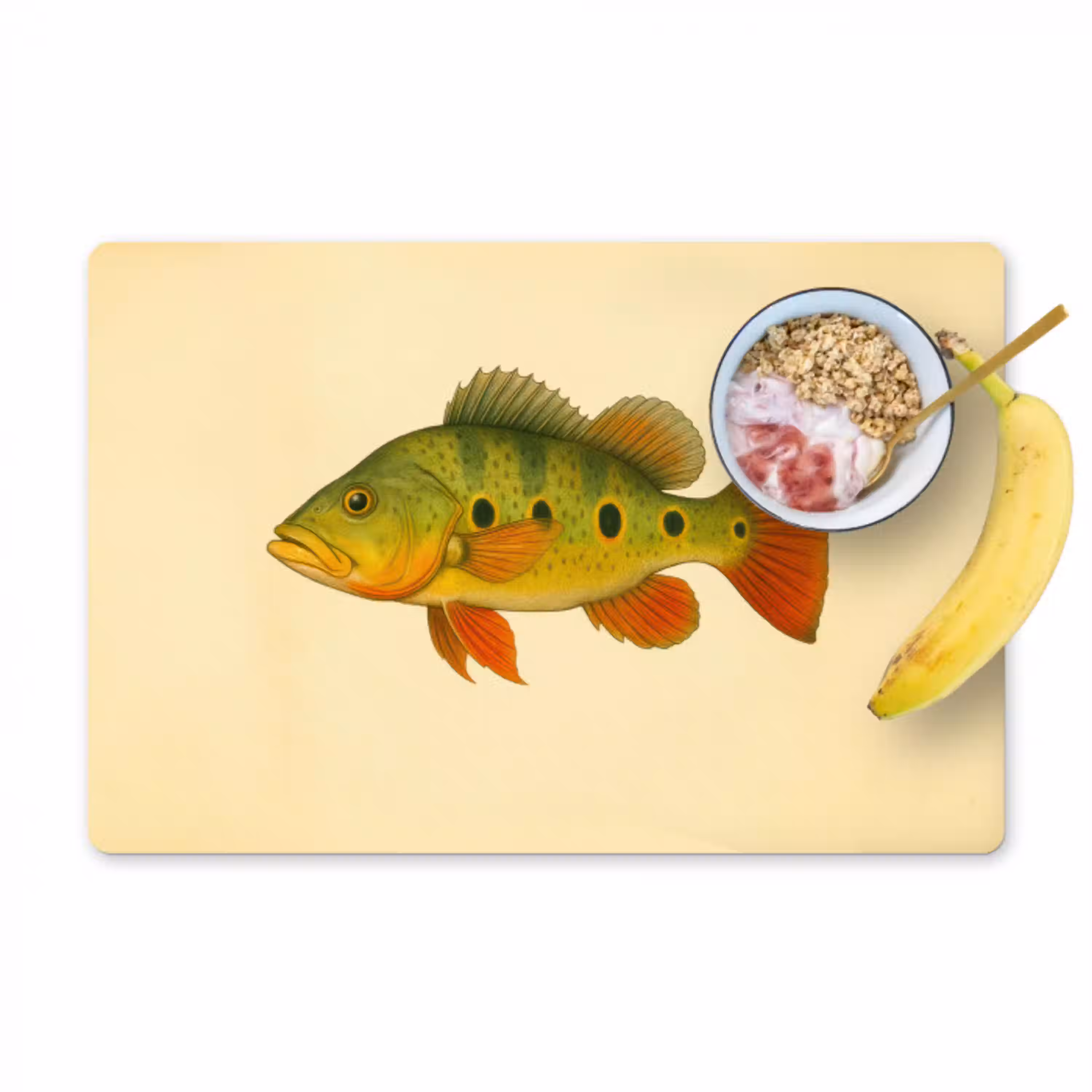 Schubben - Vis - Groen - Illustratie Placemat vinyl groot -zzzproduct_Kitchenyeah-website