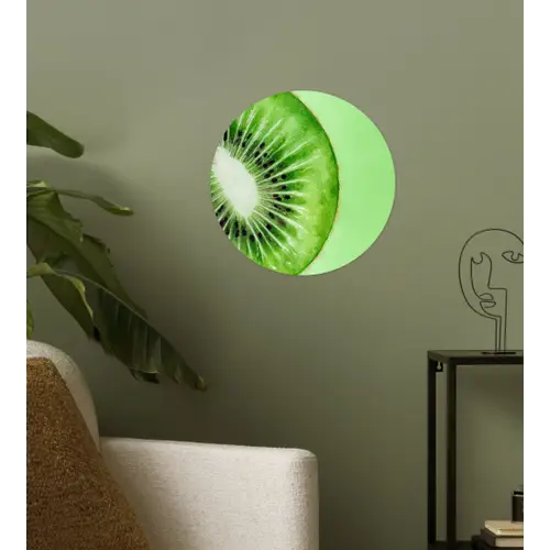 Kiwi - Groen - Fris Wandcirkel behangsticker klein -sfeer2