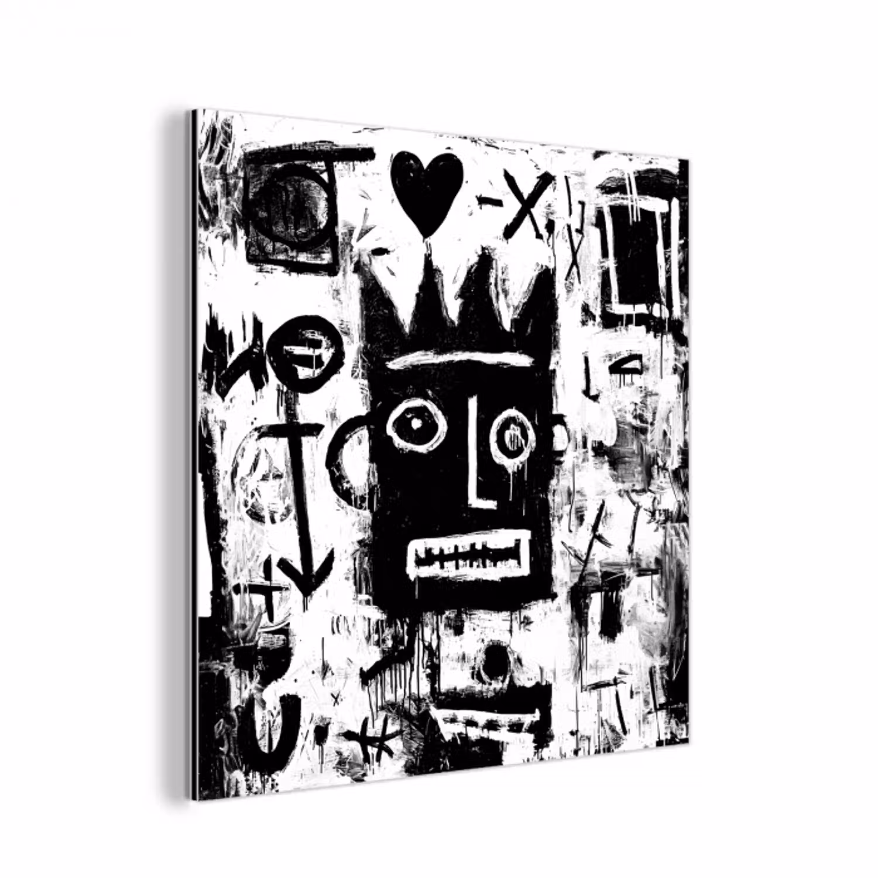 Vormen - Gezocht - Zwart - Abstract aluminium wit klein -3d