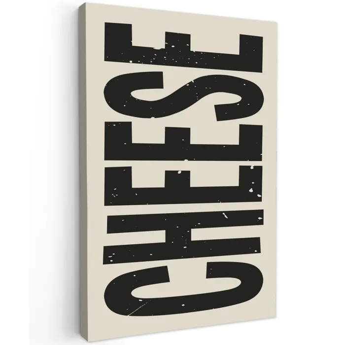 Kaas - Decoratie - Beige - Cheese Tuinposter op houten frame 2 cm dik klein -3d