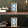 Illustratie - Bessen - Blauw - Strepen Light Box met kabel (Tafellamp) klein -sfeer3