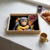 Aap - Graffiti - Kleurrijk - Bananen - Modern Dienblad Rechthoek middel -sfeer2