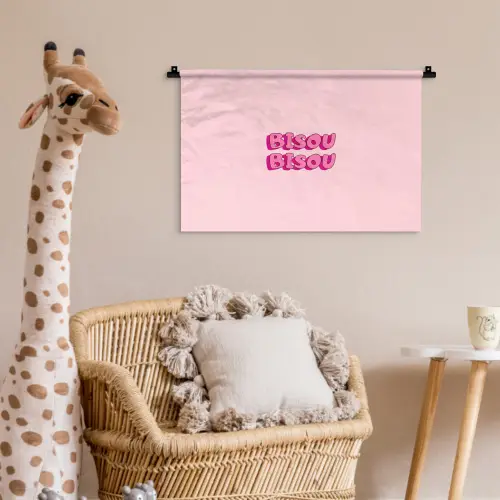 Bisou - Roze - Schaduw Wandkleed katoen klein -wsfeer5_kind