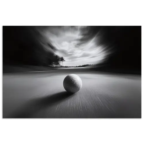 Golfbal - Wazig - Zwart poster papier klein -3d