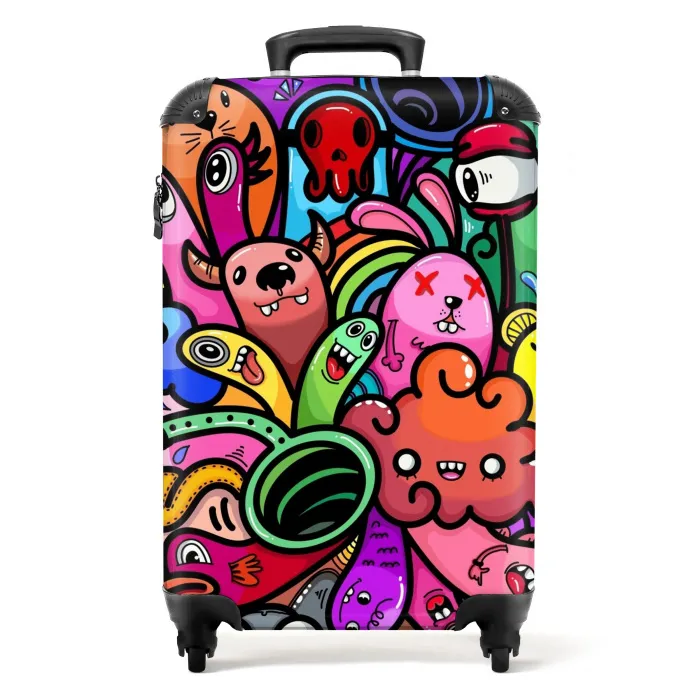 Vrolijke Monsterchaos Koffer - NBS - Handbagage middel -productfoto_recht