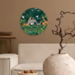 Tropisch - Jungle -  Groen Wandcirkel kunststof plaat 5mm dik klein -sfeer1
