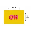 Geel - Roze - Oh - 3D Placemat vinyl groot -specs