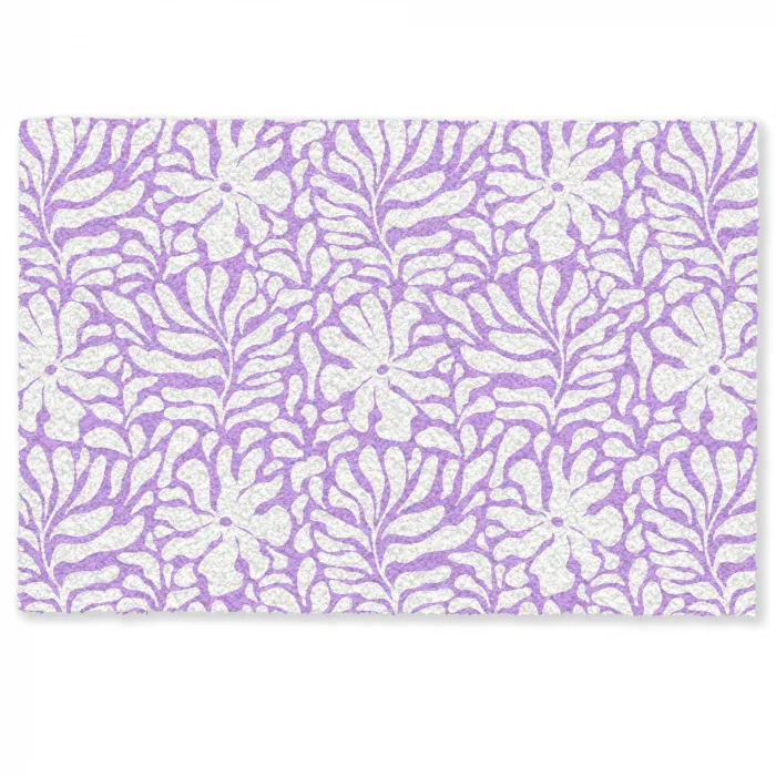 Paars - Wit - Bloemen Deurmat klein 898 -zkaufland3d