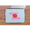 Lippen - Bisou - Blauw laptophoes neopreen klein -tafel
