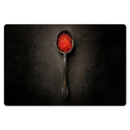 Zwart - Lepel - Caviar Placemat vinyl groot -zzsfeer1_Kitchenyeah-website