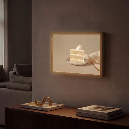 Vanilletaart - Cake - Romig Light Box met batterij (Wandlamp) middel -sfeer1