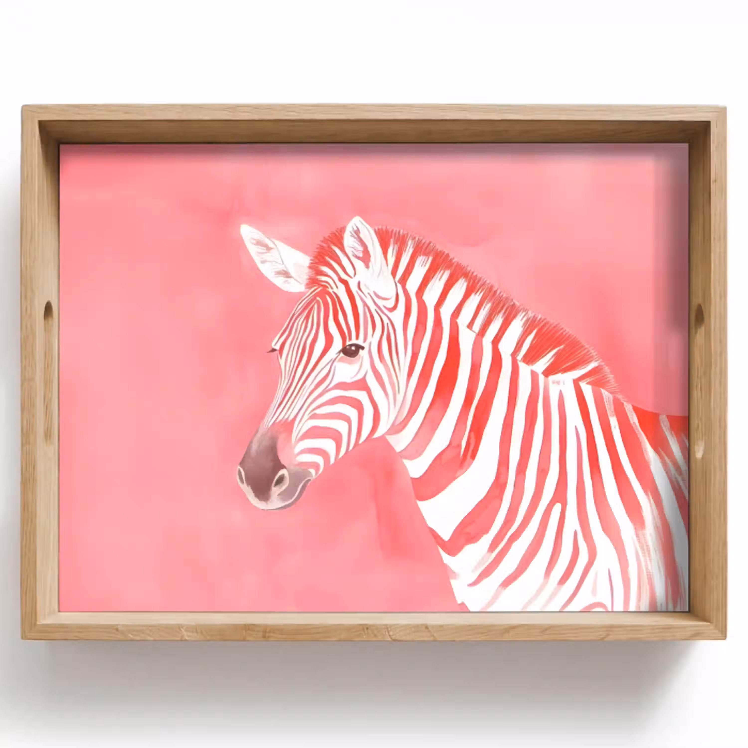 Zebra - Pink - Verf Dienblad Rechthoek middel -z3d_shopping
