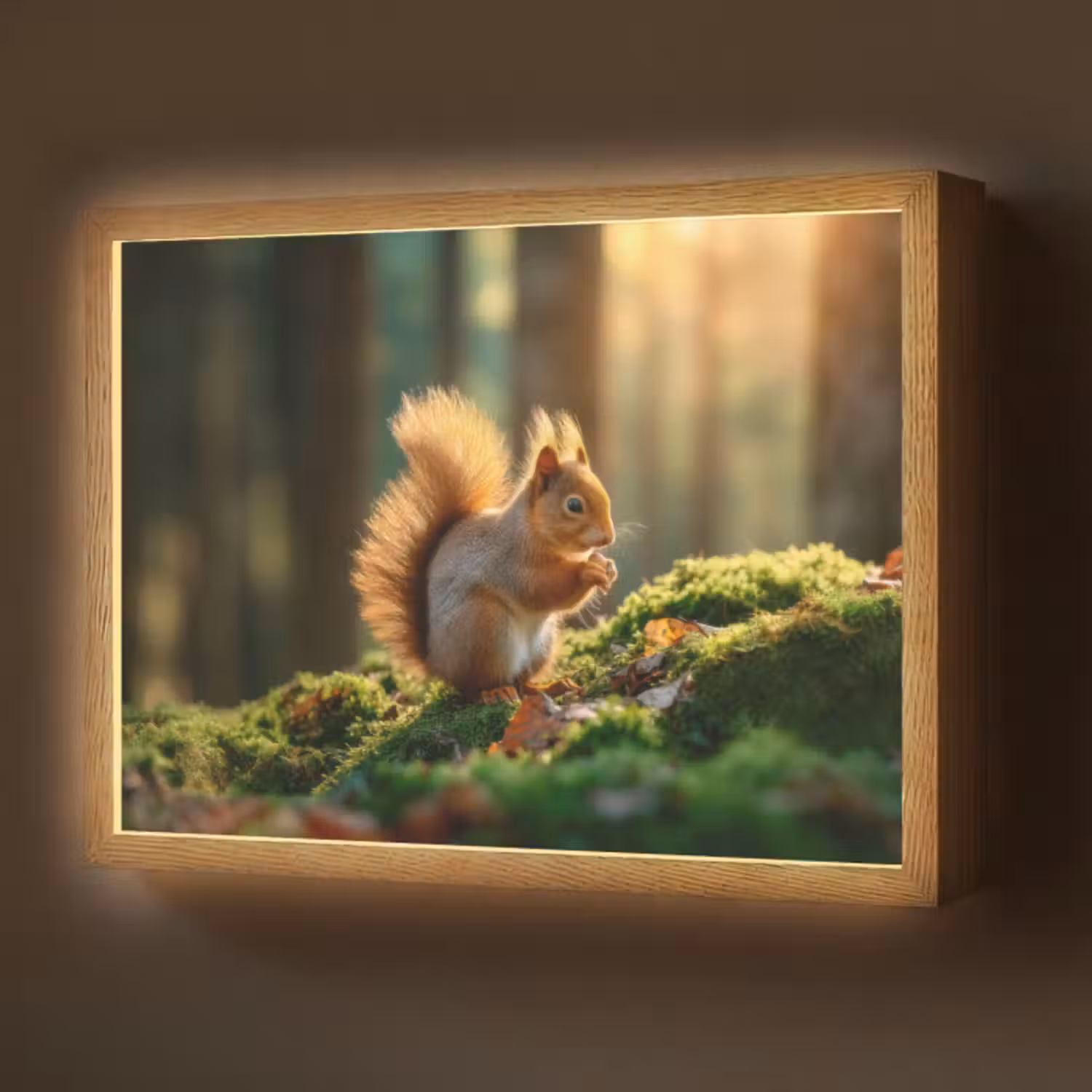 Lightbox - Wandlamp - Eekhoorn - Nootje - Gras