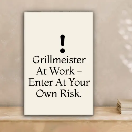 Grill - Uitroepteken - Zwart - Tekst canvas 2cm klein -sfeer1