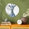 Giraffe - Delfts blauw - Dieren - Minimalistisch Wandcirkel Organisch Forex 3mm klein -sfeer2