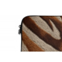 Zebra - Patroon - Bruin laptophoes neopreen klein 279 -detail