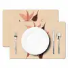 Minimalistisch - Bloem - Bladeren - Beige Placemat vinyl groot -zzsfeer2_Kitchenyeah-website