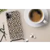Panterprint - Zwart - Bruin - Dierenprint Hoesje iPhone 12 Pro met koord klein -oordop