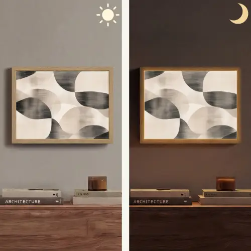 Grillige vormen - Subtiele overgangen - Dynamisch Light Box met batterij (Wandlamp) middel -sfeer3