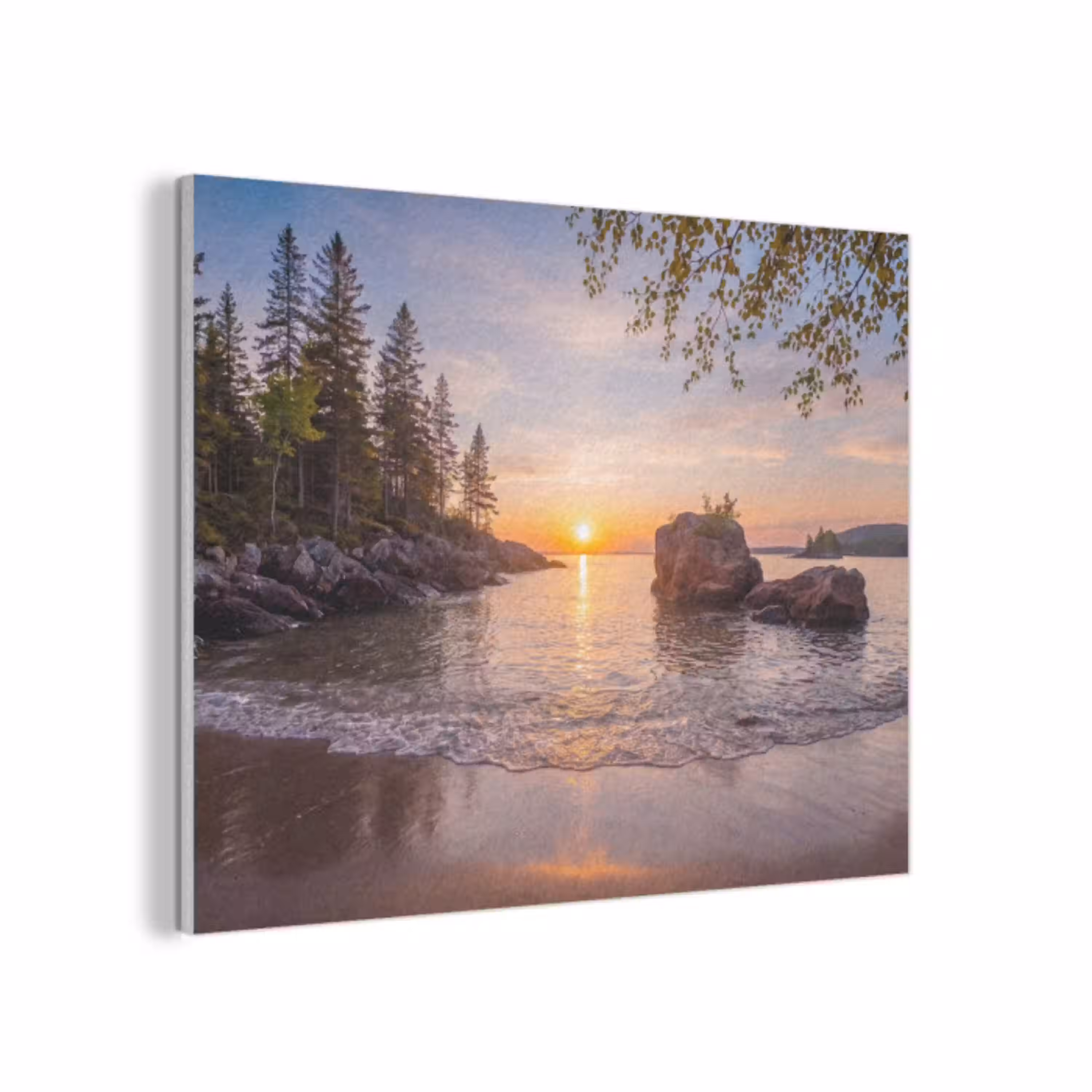 Zonsondergang - Kust - Water - Natuur - Oranje PET vilt klein -3d