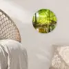 Bos - Landschap - Water - Bomen - Zon - Groen - Natuur Wandcirkel kunststof plaat 5mm dik klein -sfeer5