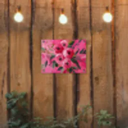 Bloemen - Verf - Roze tuinposter los doek klein -sfeer1