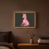 Zebra - Roze - Gestreept Light Box met batterij (Wandlamp) middel -sfeer4