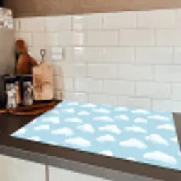 Wolken - Illustratie - Blauw Inductie beschermer vinyl 3mm klein 276 -sfeer3