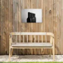 Wijnflessen - Zwart - Minimalistisch Tuinposter op houten frame 2 cm dik klein -sfeer4