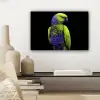 Papegaai - Veren - Opvallend - Groen canvas 2cm klein -sfeer6