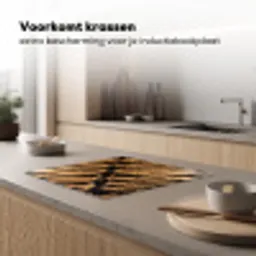 Realistisch - Tijgervacht - Zwart Inductie beschermer vinyl 3mm middel -sfeer1